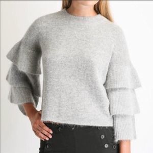 Endless Rose Exaggerated Sleeve Sweater - Gray - Size M